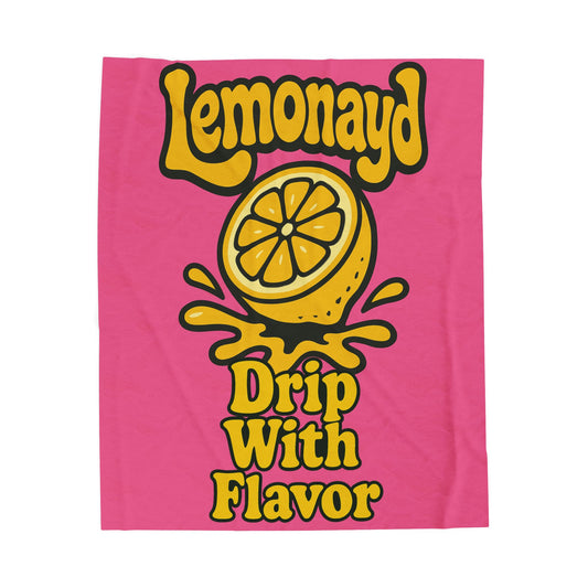 Lemonayd, Drip With Flavor Plush Blanket - Cozy Home Decor for Summer Vibes