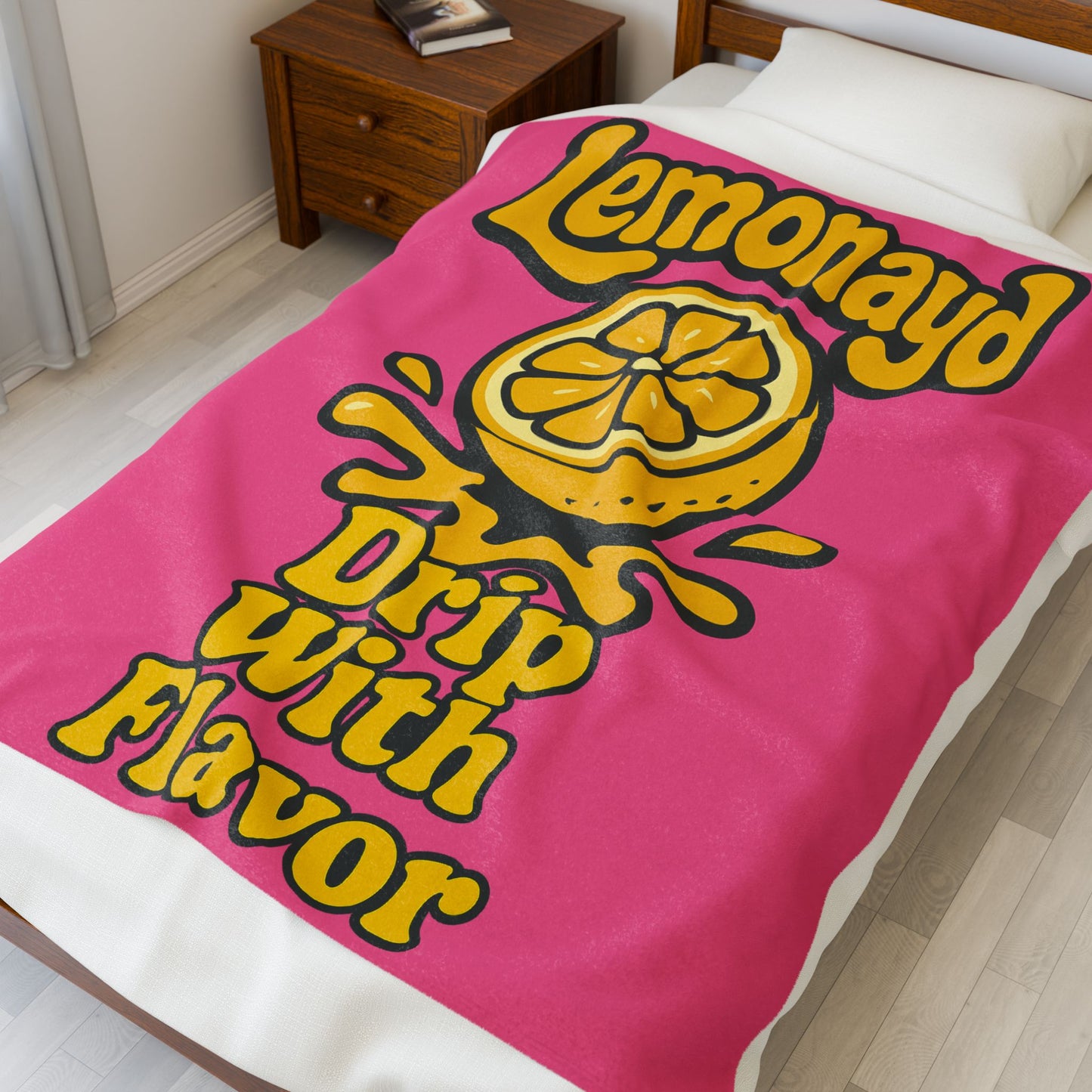 Lemonayd, Drip With Flavor Plush Blanket - Cozy Home Decor for Summer Vibes